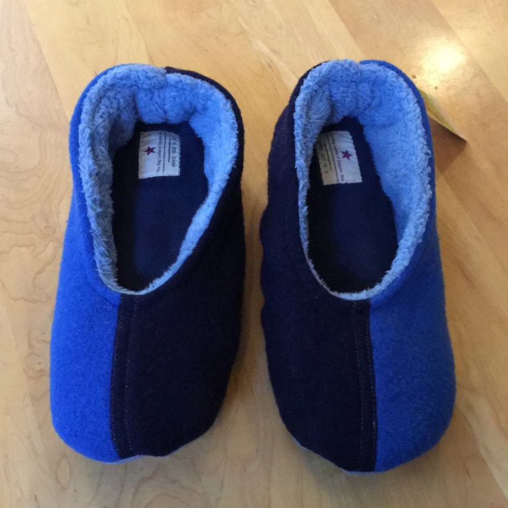 The Bag Lady Of Sequim WA | Mens Felted Wool Slippers With Fleece Lining